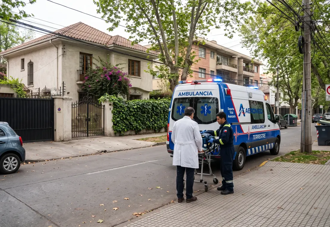 Médico de AEROMED llegando a un domicilio