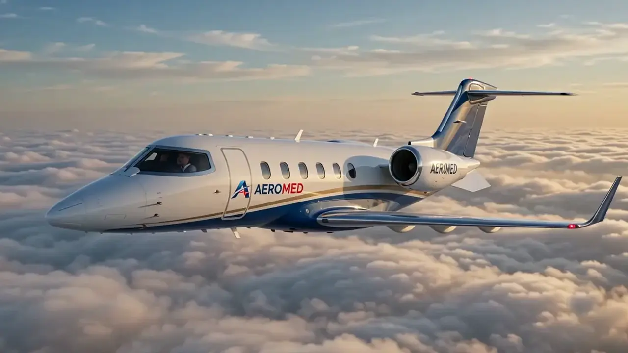 Avión de AEROMED sobre las nubes